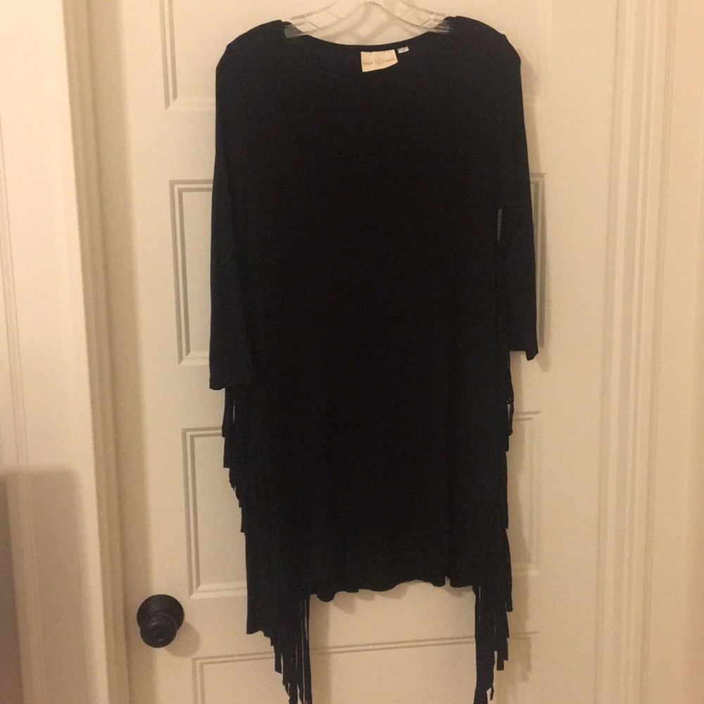Black fringe dress